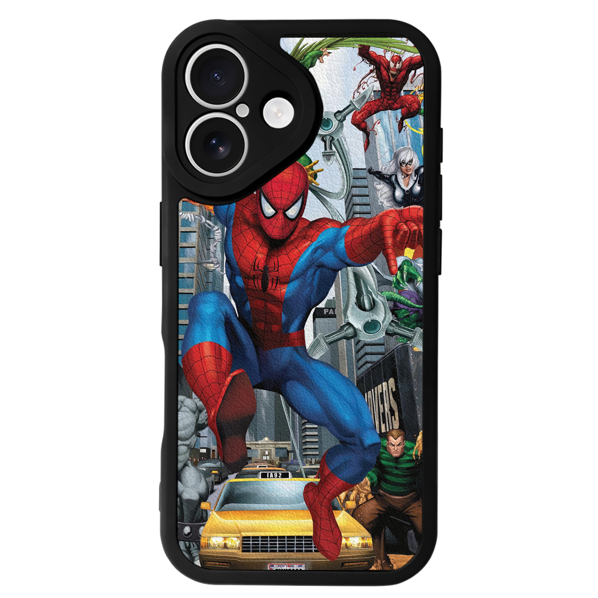 Spider Man スパイダーマン 【iPhone 16シリーズ対応】シリコンスマホケース（レザー調） 材質：シリコン